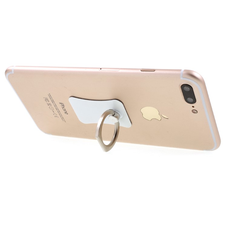 CMZWT 360-Degree Rotating Metal Finger Ring Holder for Cellphone Tablet - White-4
