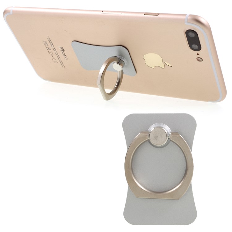 CMZWT 360-Degree Rotary Metal Finger Ring Stand for Cellphone Tablet - Silver Color-1