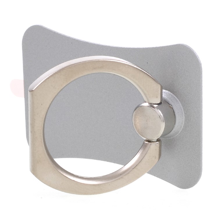 CMZWT 360-Degree Rotary Metal Finger Ring Stand for Cellphone Tablet - Silver Color-3