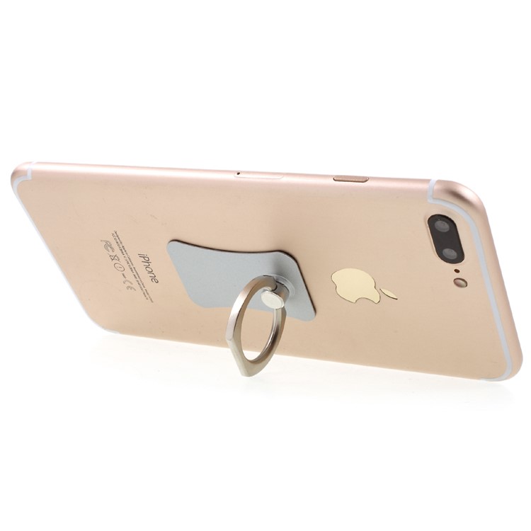 CMZWT 360-Degree Rotary Metal Finger Ring Stand for Cellphone Tablet - Silver Color-4