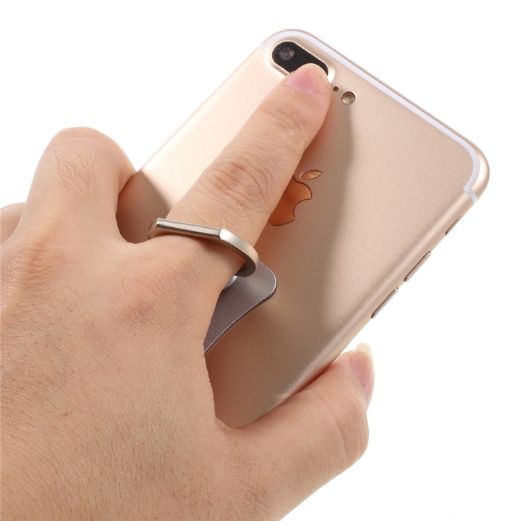 CMZWT 360-Degree Rotary Metal Finger Ring Stand for Cellphone Tablet - Silver Color-5