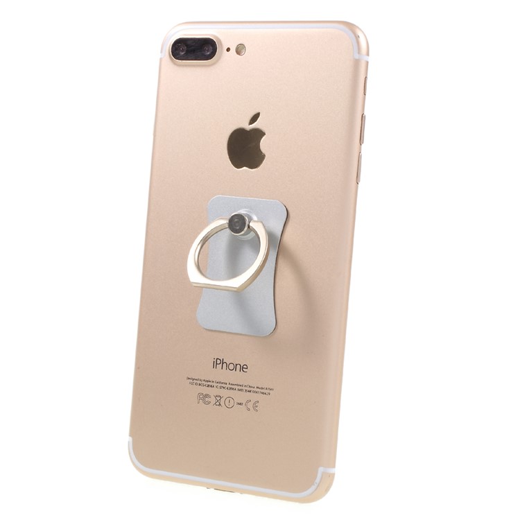 CMZWT 360-Degree Rotary Metal Finger Ring Stand for Cellphone Tablet - Silver Color-6
