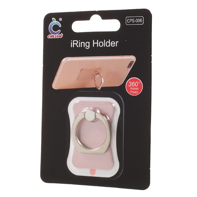 CMZWT Metal Ring Holder Finger Grip Stand for Cellphone Tablet - Rose Gold Color-8