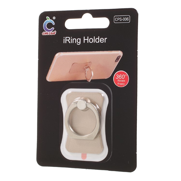 CMZWT Metal Finger Ring Grip Stand 360-Degree Rotation for Cellphone Tablet - Gold Color-8