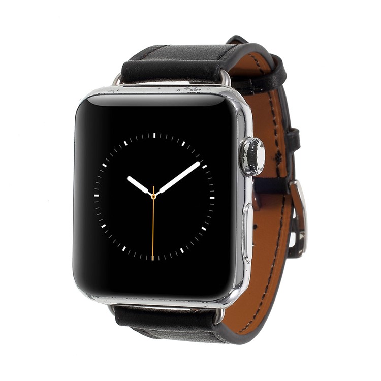 Echtes Leder Uhrenarmband Für Apple Watch Serie 3 Serie 1 Serie 2 38mm - Schwarz-3
