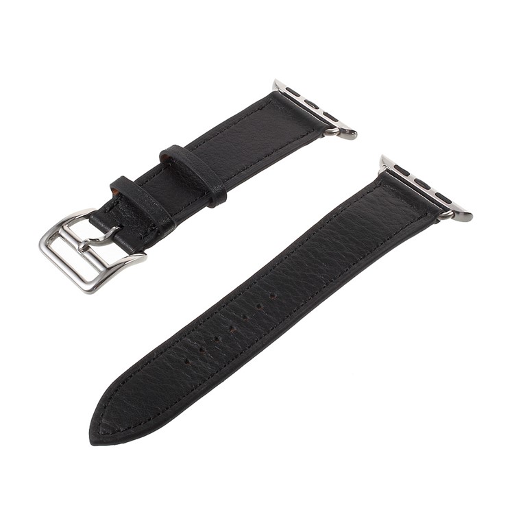 Single Tour Genuine Leather Watch Band for Apple Watch Series 1 Series 2 Series 3 42mm - Black-1