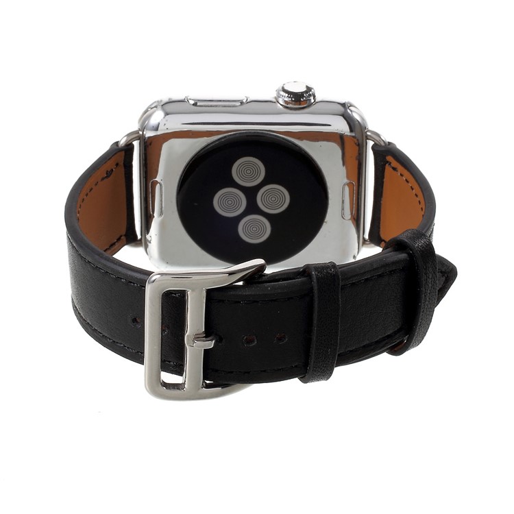 Single Tour Genuine Leather Watch Band for Apple Watch Series 1 Series 2 Series 3 42mm - Black-3