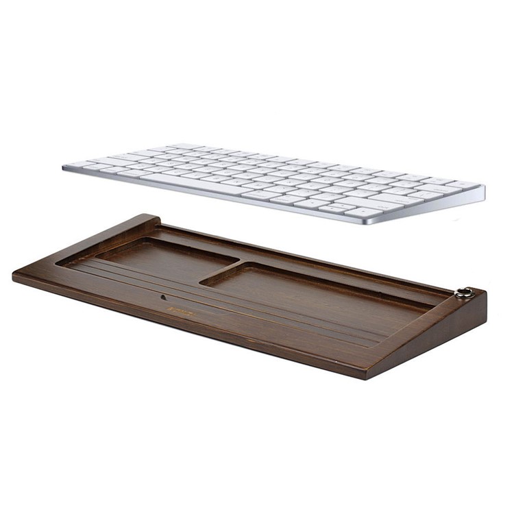 SAMDI Wooden Keyboard Tray Stand for Apple iMac Bluetooth Keyboard 2 Generation - Walnut Wood-10