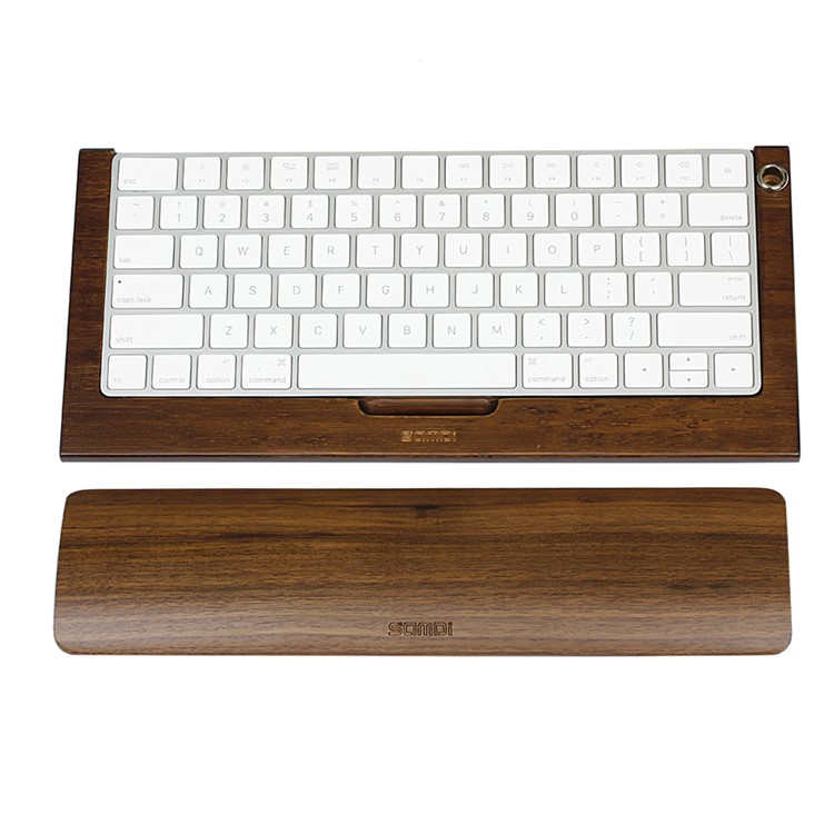 SAMDI Wooden Keyboard Tray Stand for Apple iMac Bluetooth Keyboard 2 Generation - Walnut Wood-11