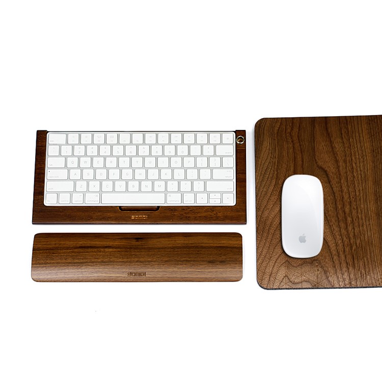 SAMDI Wooden Keyboard Tray Stand for Apple iMac Bluetooth Keyboard 2 Generation - Walnut Wood-12