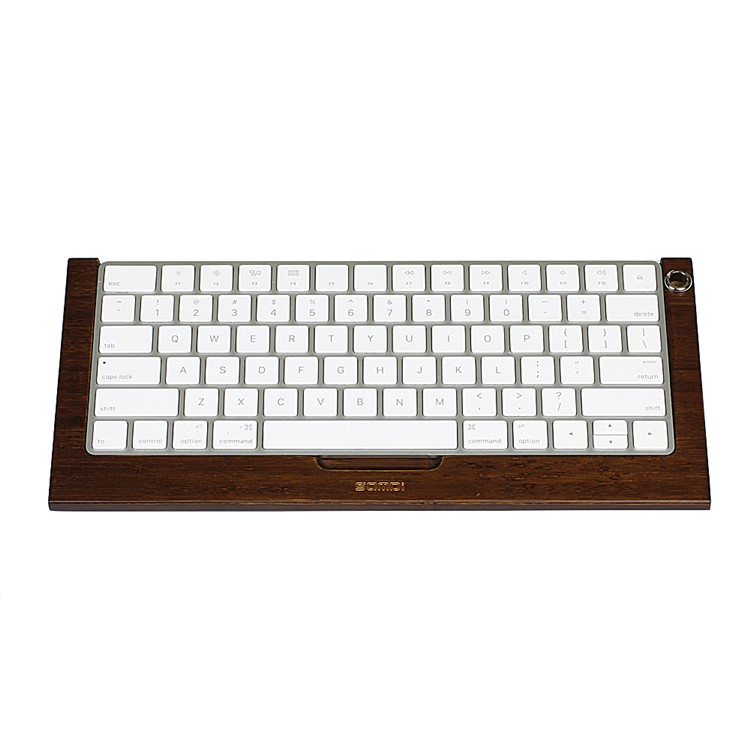 SAMDI Wooden Keyboard Tray Stand for Apple iMac Bluetooth Keyboard 2 Generation - Walnut Wood-2
