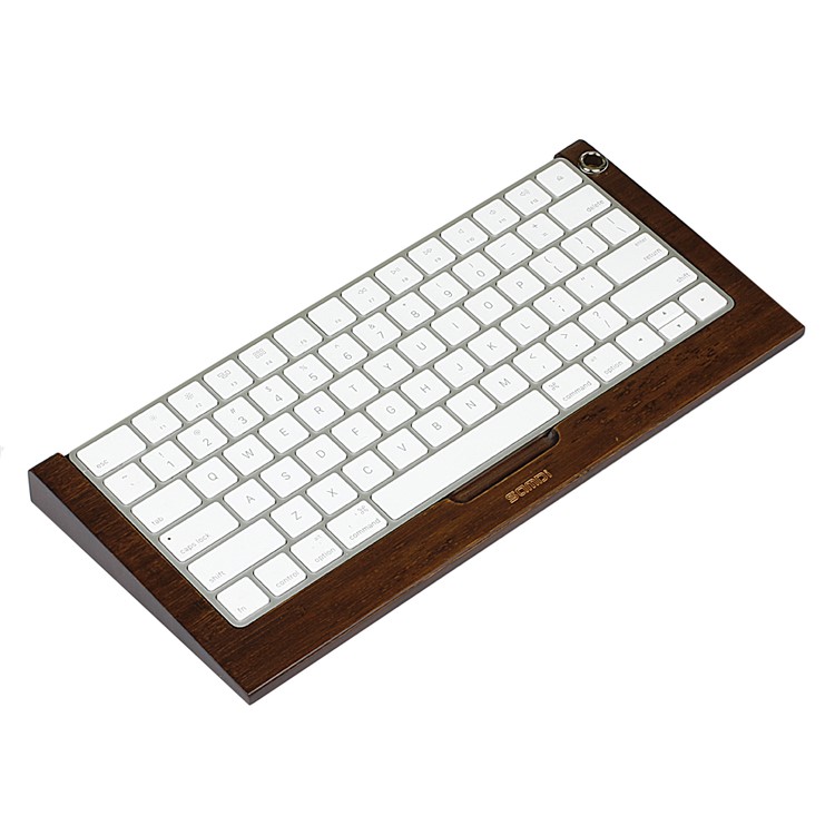 SAMDI Wooden Keyboard Tray Stand for Apple iMac Bluetooth Keyboard 2 Generation - Walnut Wood-3