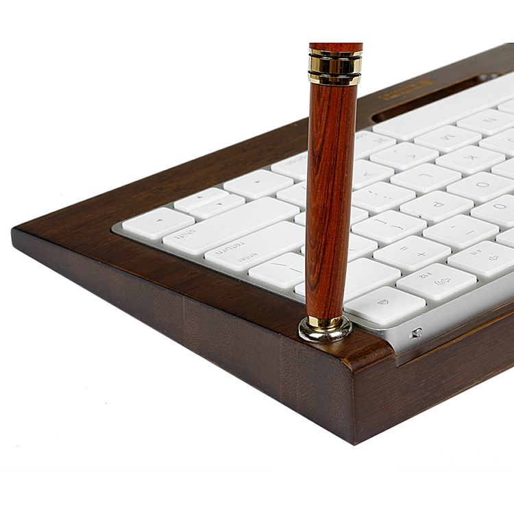 SAMDI Wooden Keyboard Tray Stand for Apple iMac Bluetooth Keyboard 2 Generation - Walnut Wood-4