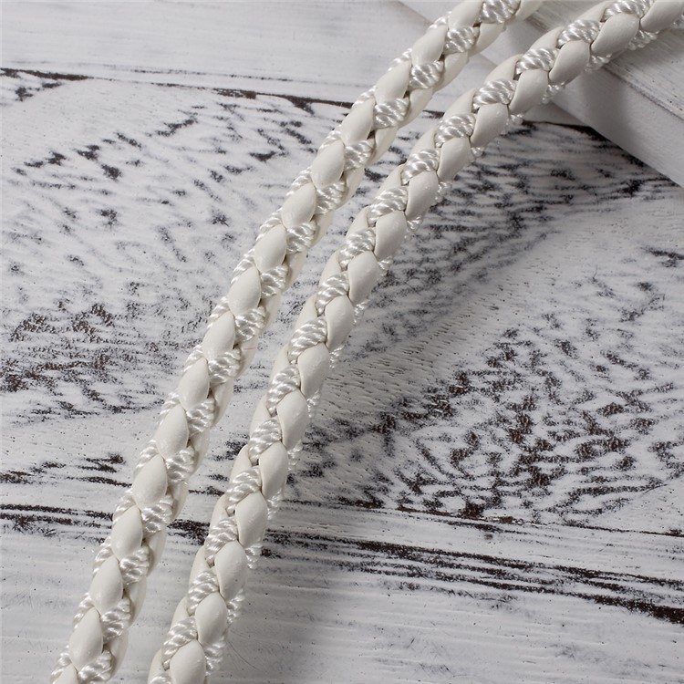 Woven Pattern Universal Detachable Long Lanyard Neck Strap for Cellphone Camera - White-3