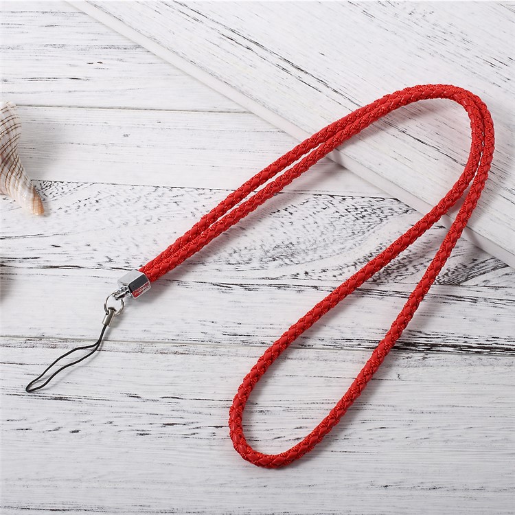 Woven Pattern Universal Detachable Neck Strap Long Lanyard for Cellphone Camera - Red-1