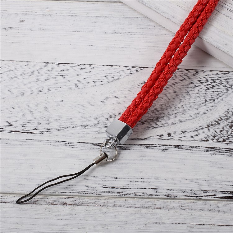 Woven Pattern Universal Detachable Neck Strap Long Lanyard for Cellphone Camera - Red-2