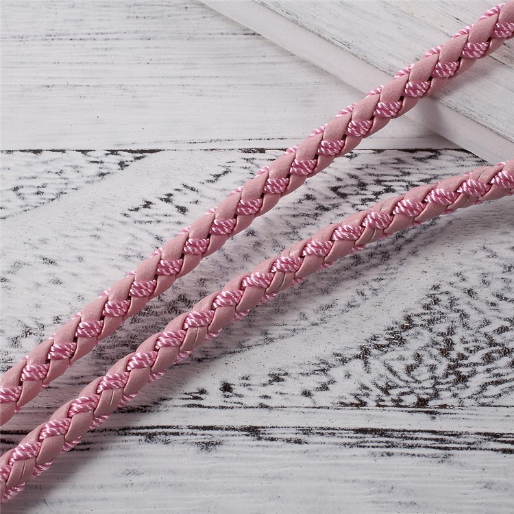 Woven Pattern Detachable Universal Long Lanyard Neck Strap for Cellphone Camera - Pink-3