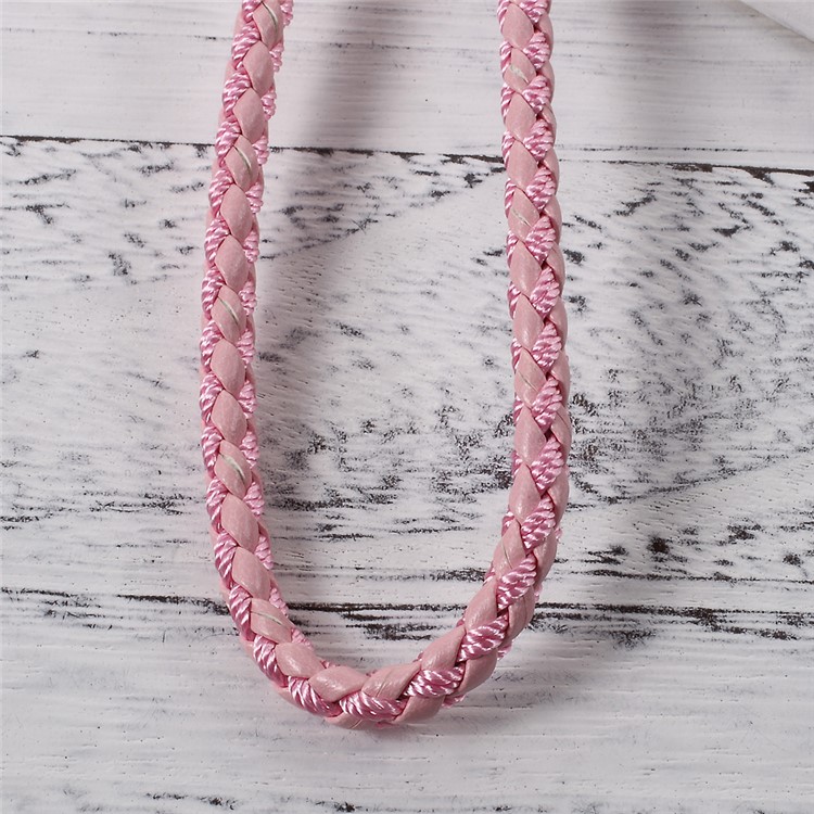 Woven Pattern Detachable Universal Long Lanyard Neck Strap for Cellphone Camera - Pink-4