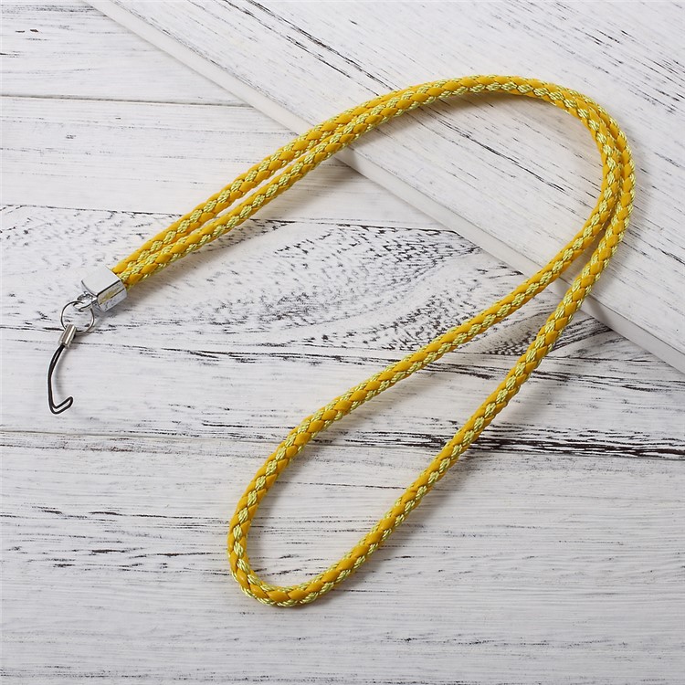 Woven Pattern Universal Neck Long Strap Lanyard for Cellphone Camera - Yellow-1