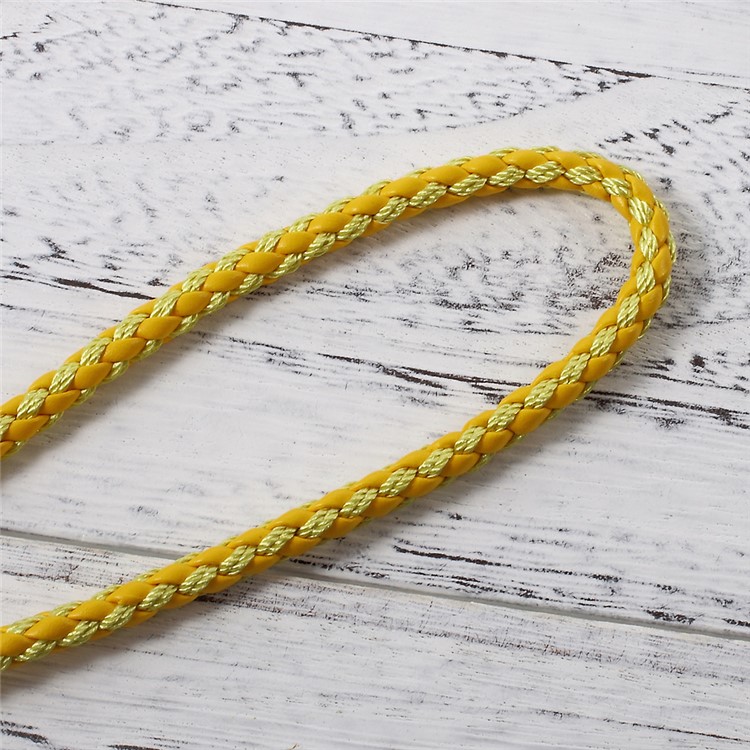 Woven Pattern Universal Neck Long Strap Lanyard for Cellphone Camera - Yellow-4