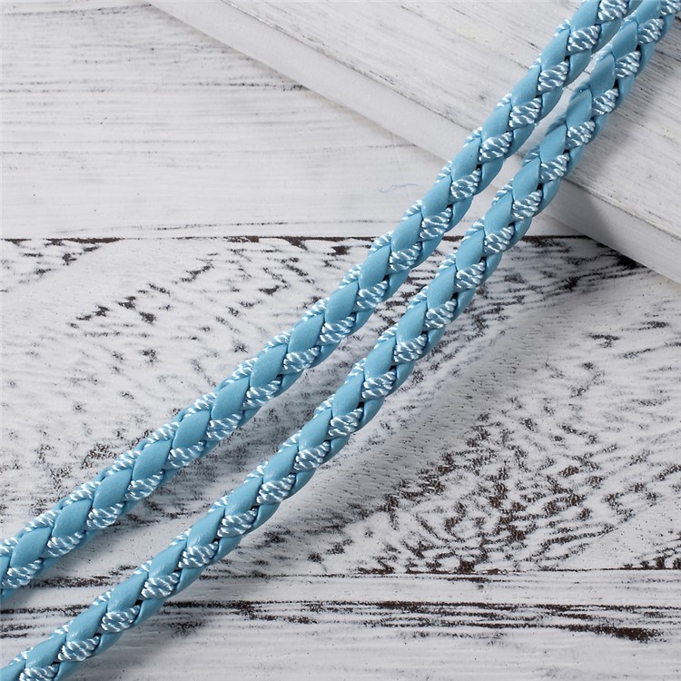 Woven Pattern Universal Hand Wrist Strap Lanyard for Cellphone Camera - Baby Blue-4