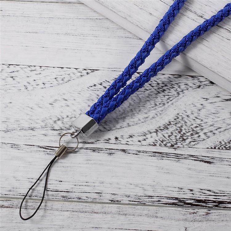 Woven Pattern Universal Long Lanyard Neck Strap String for Cellphone Camera - Dark Blue-3