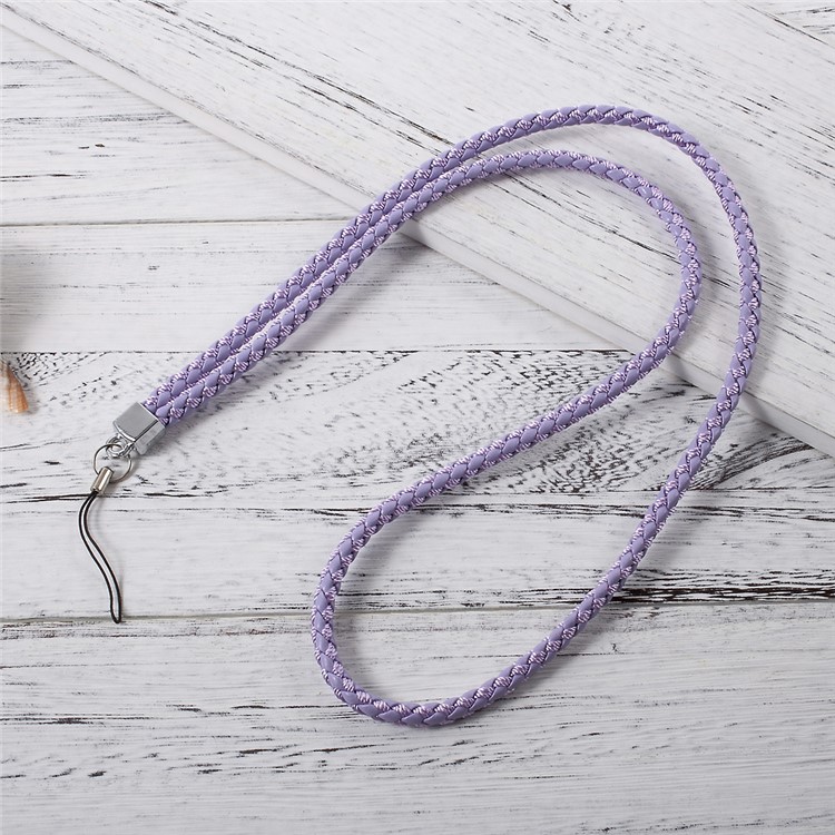 Woven Pattern Detachable Universal Long Neck Strap Lanyard for Cellphone Camera - Purple-1