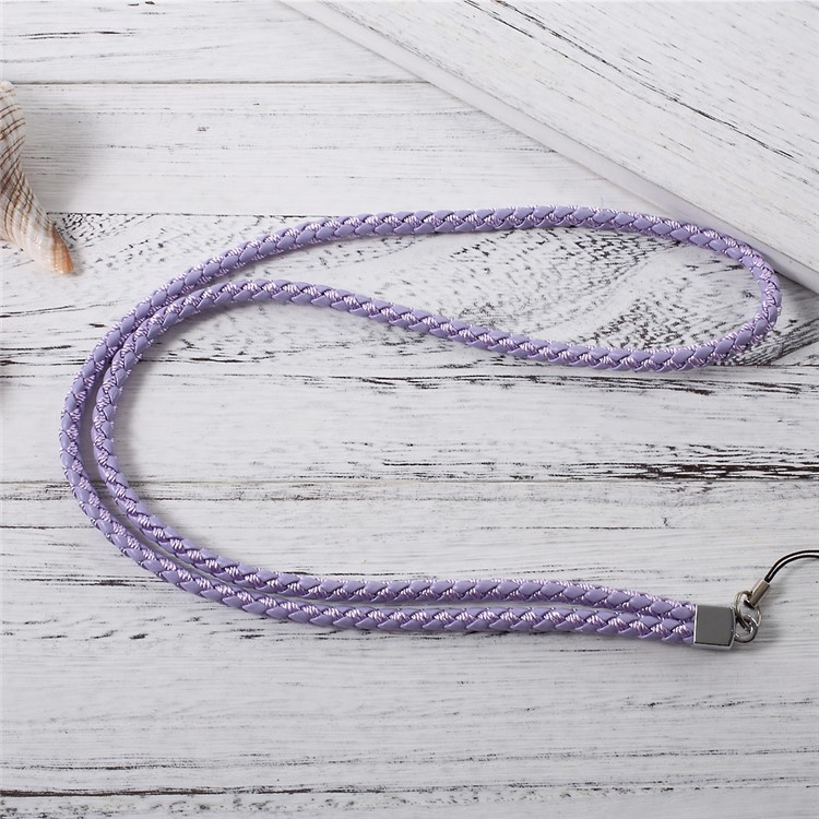 Woven Pattern Detachable Universal Long Neck Strap Lanyard for Cellphone Camera - Purple-2
