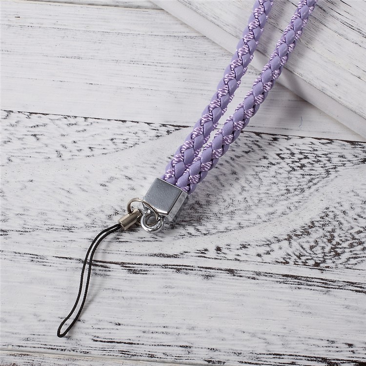 Woven Pattern Detachable Universal Long Neck Strap Lanyard for Cellphone Camera - Purple-3