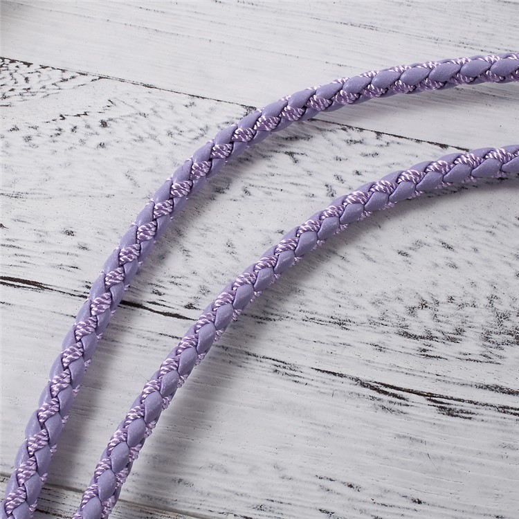 Woven Pattern Detachable Universal Long Neck Strap Lanyard for Cellphone Camera - Purple-4