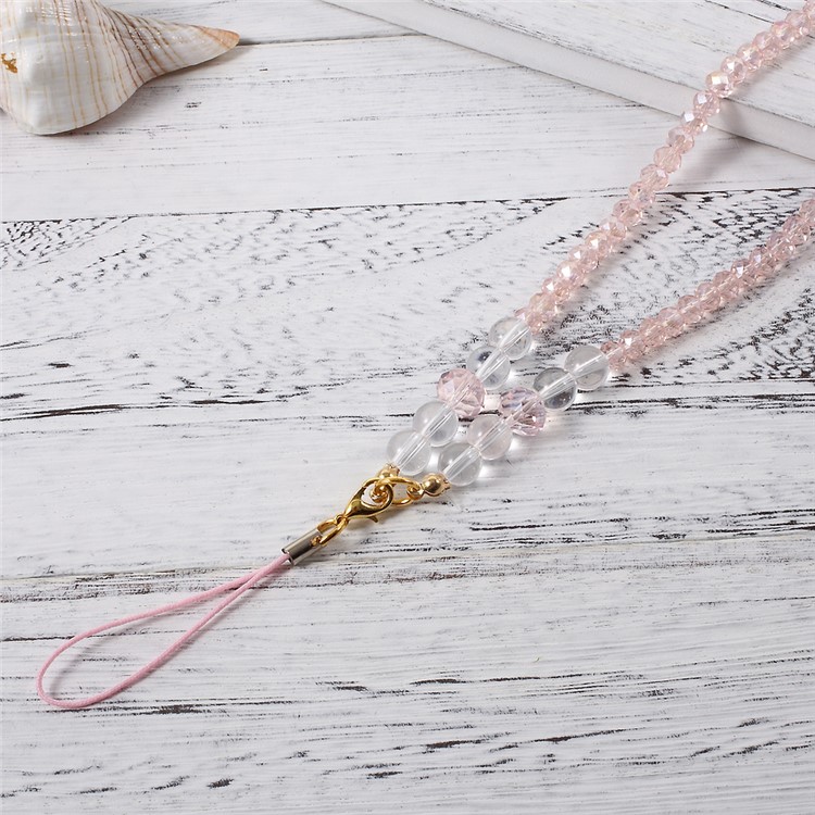 Bandoulière extensible universel translucide à cordon long pour appareil photo portable - Rose-3