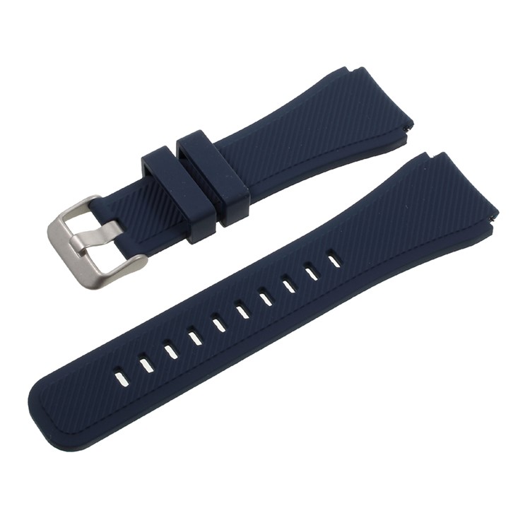 Silicone Watch Band Wrist Strap for Samsung Gear S3 Classic / Frontier - Black Blue-1