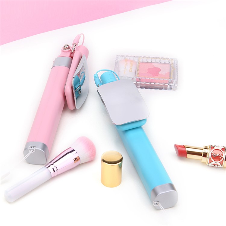 ROCK Mini Lightning Wired Foldable Extendable Selfie Stick with Mirror for iPhone Samsung Huawei etc - Black-8