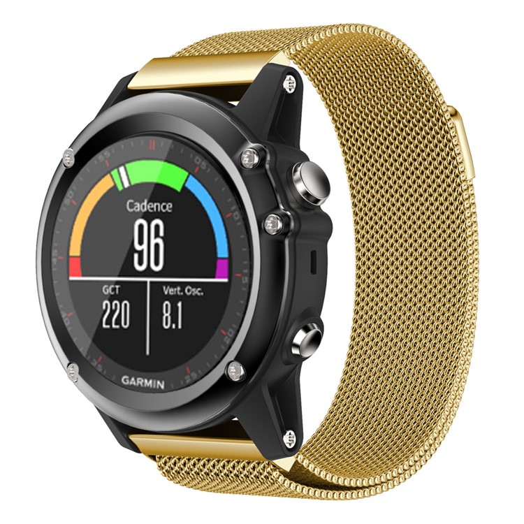 Milanese Loop Stainless Steel Magnetic Watch Wrist Strap for Garmin Fenix 3 - Gold Color-2