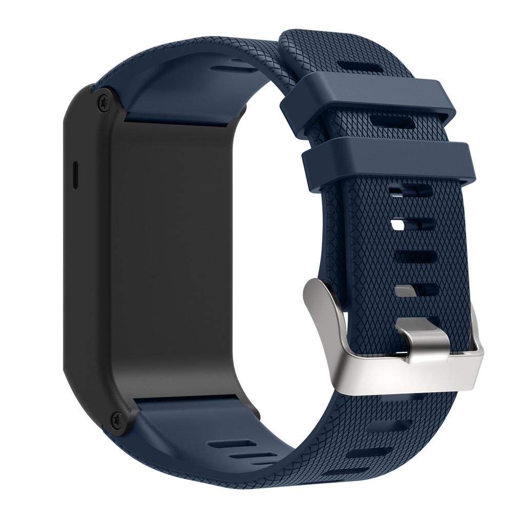 Sport Style Soft Silicone Watch Strap Band for Garmin Vivoactive HR - Black Blue-2