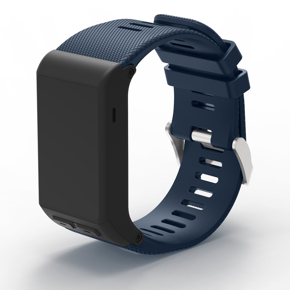 Sport Style Soft Silicone Watch Strap Band for Garmin Vivoactive HR - Black Blue-4