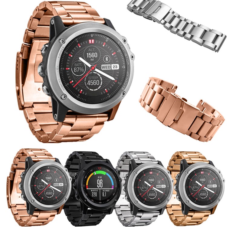 316 Stainless Steel Watch Strap for Garmin Fenix 3 - Silver Color-5