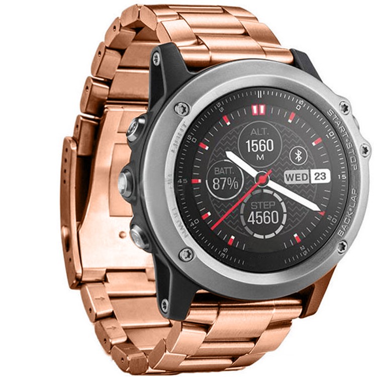 316 Banda De Pulso De Aço Inoxidável Para Garmin Fenix ​​3 - Cor De Ouro Rosa-3