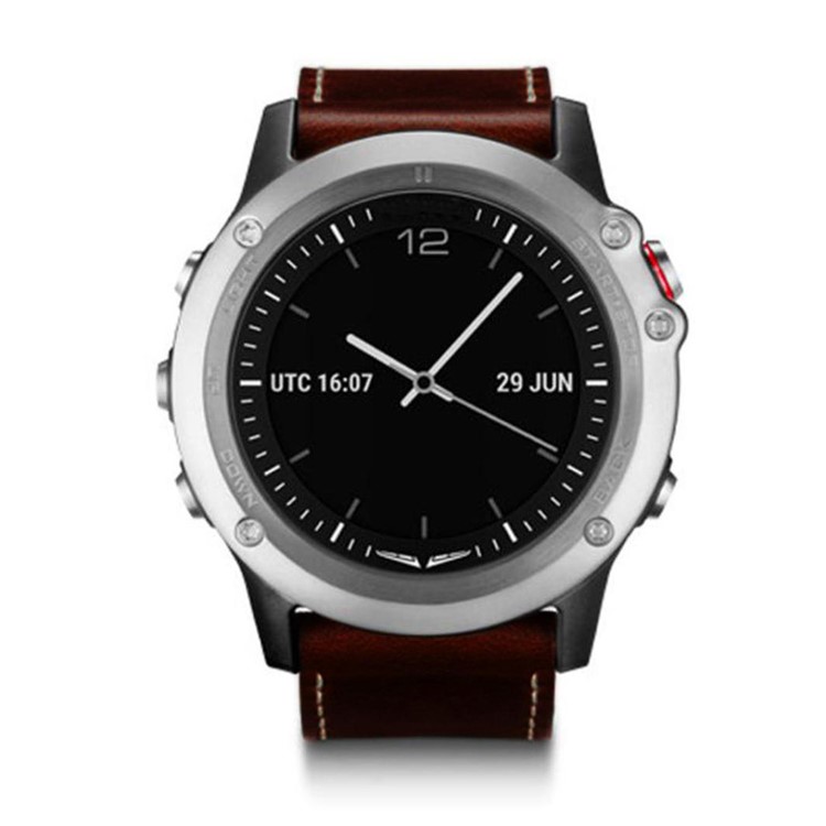 Genuine Leather Watch Band for Garmin Fenix 3 with Screwdriver - Dark Brown-5