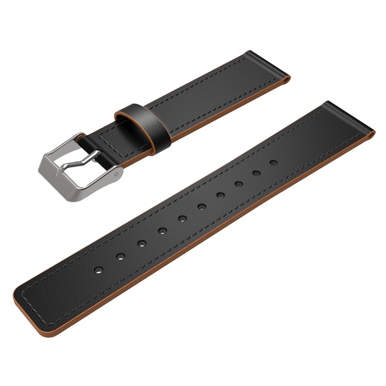 For Fitbit Charge 2 Genuine Leather Watch Band Watchband Replacement - Black-4