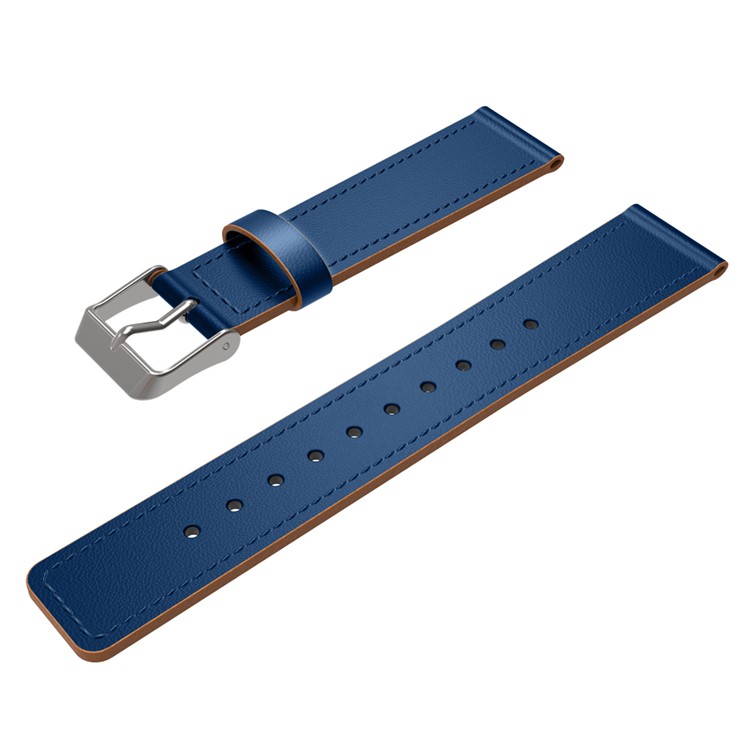 Genuine Leather Watchband Replacement for Fitbit Charge 2 - Dark Blue-4