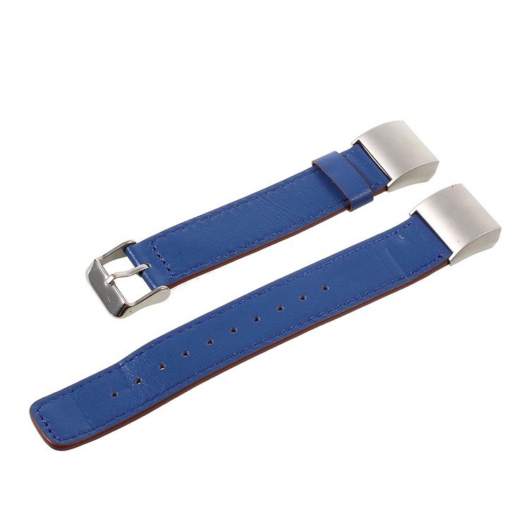 Genuine Leather Watchband Replacement for Fitbit Charge 2 - Dark Blue-5