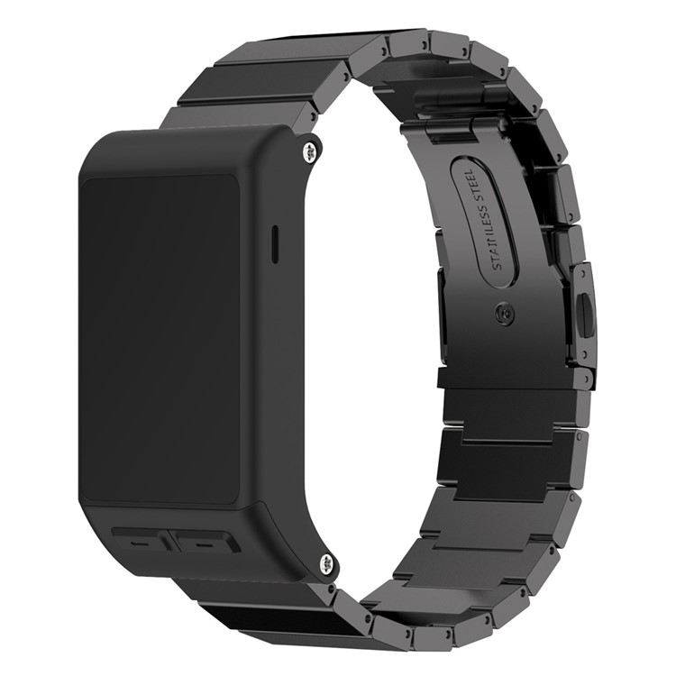 Solid 316 Stainless Steel Chain Watch Band for Garmin Vivoactive HR - Black-2