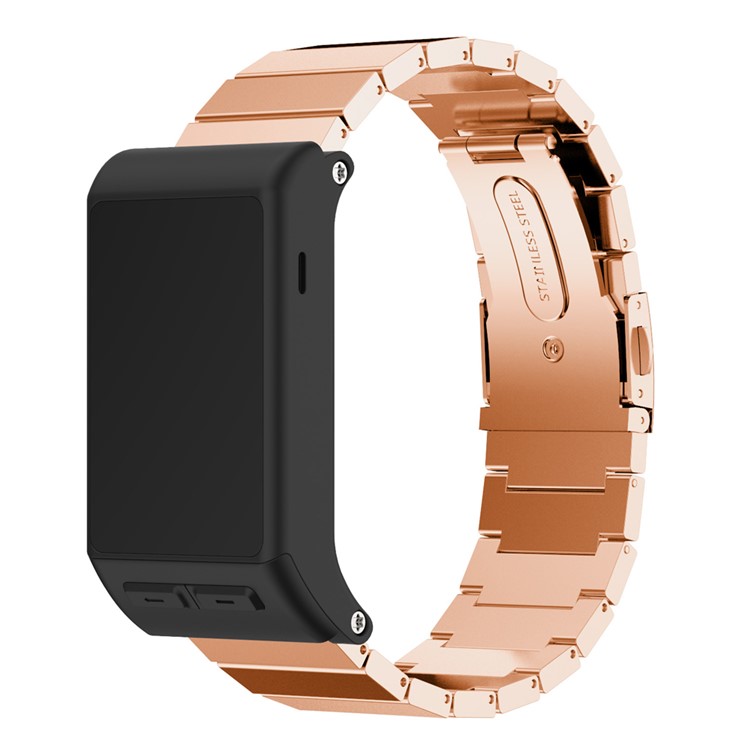 316 Stainless Steel Solid Chain Watch Band Replacement for Garmin Vivoactive HR - Rose Gold Color-2