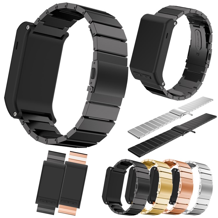316 Stainless Steel Solid Chain Watch Strap Replacement for Garmin Vivoactive HR - Gold Color-5