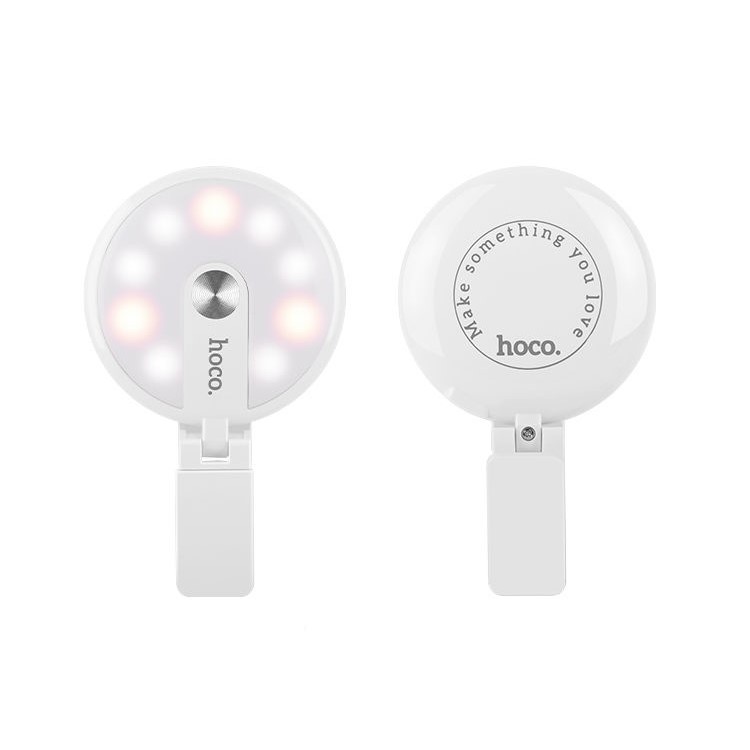 HOCO HM1 High-end Dimmable Selfie Light Compensation LED for iPhone Samsung etc. - White-1