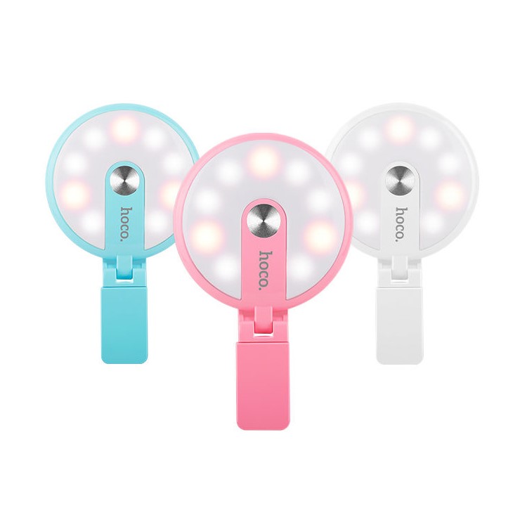 HOCO HM1 High-end Dimmable Selfie Light Compensation LED for iPhone Samsung etc. - White-2