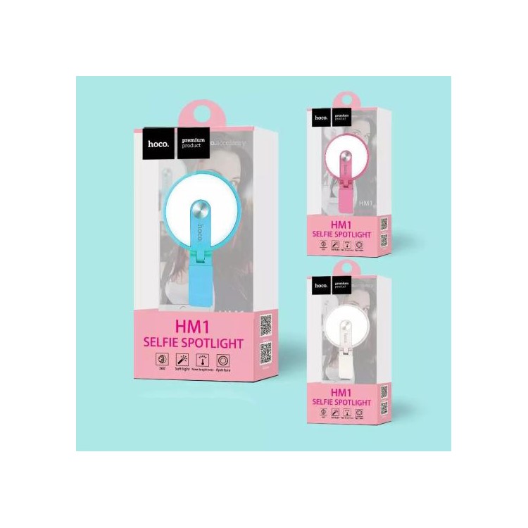 HOCO HM1 High-end Dimmable Selfie Light Compensation LED for iPhone Samsung etc. - White-3