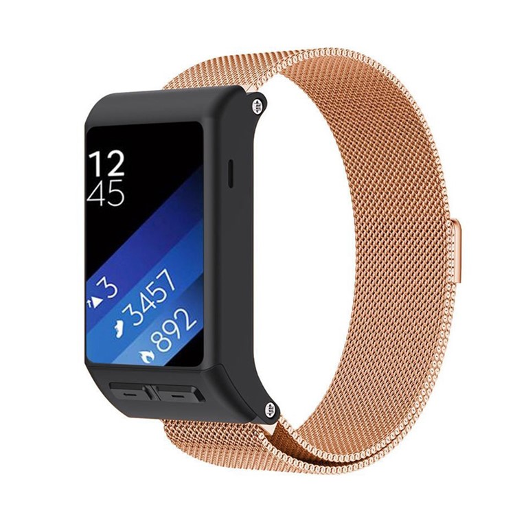 Magnetic Milanese Mesh Design Stainless Steel Watch Band for Garmin Vivoactive HR - Rose Gold Color-1