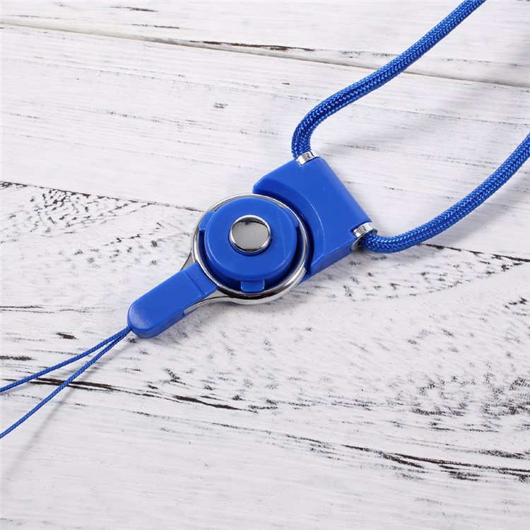 Nylon Lanyard Detachable Neck Strap for Cellphone Camera MP3 USB Flash Drive - Dark Blue-2